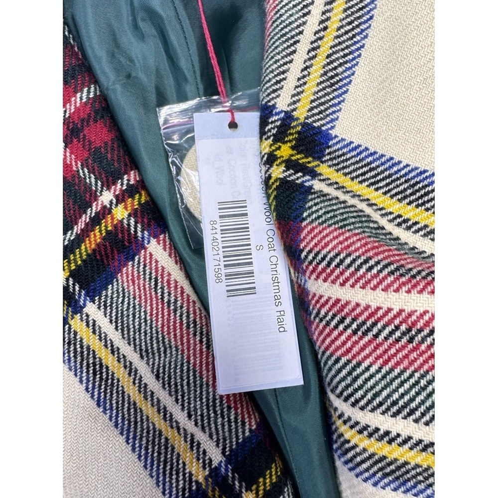 Frances Valentine Christmas Plaid‎ Cocoon Wool Shawl Collar Coat Large $1498 NWT - Picture 6 of 13